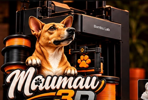 MauMau 3D, cachorro mascote e impressora 3D